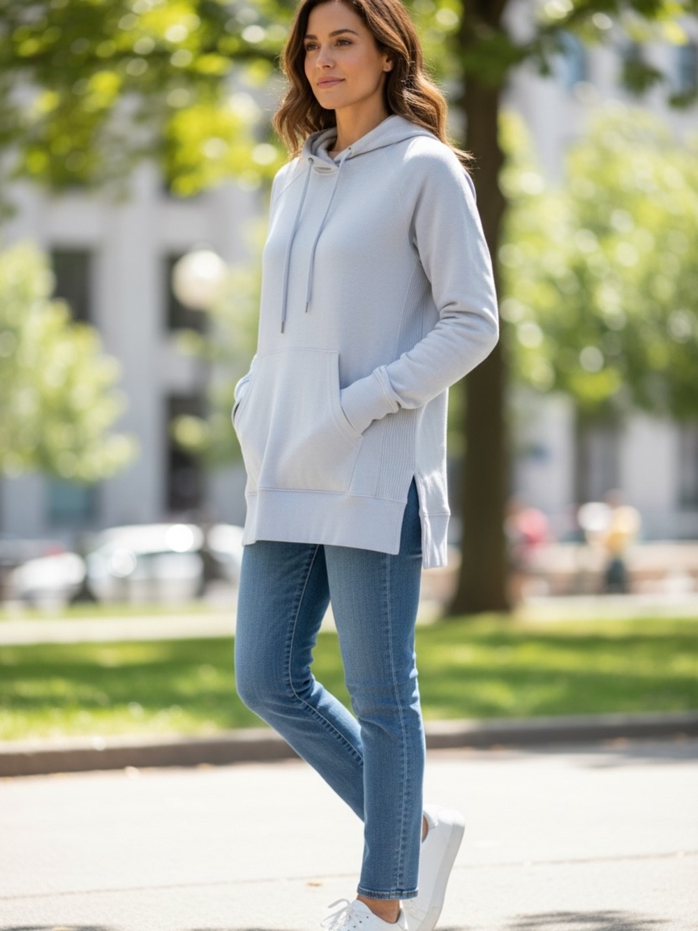 lululemon athletica Light Blue Hooded Pullover with Kangaroo Pocket